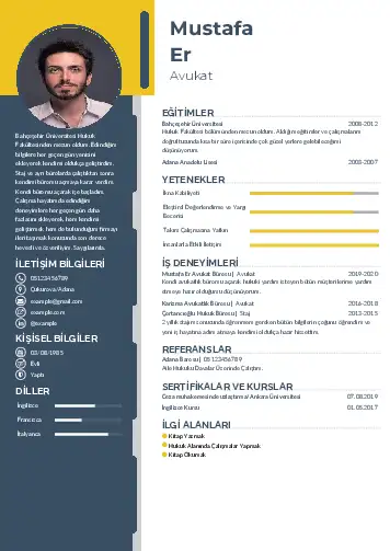 Avukat Cv Örnekleri cv indir